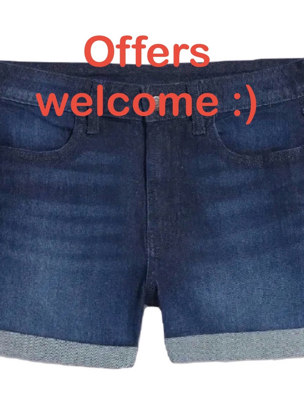 Dark Wash Denim Cuffed Shorts